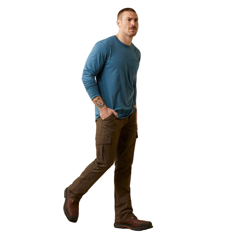 Ariat Men's Rebar Workman Logo Shirt - Indian Teal/Tiger's Eye