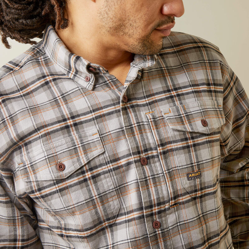 Ariat Men's Rebar Flannel DuraStretch Work Shirt - Alloy Plaid
