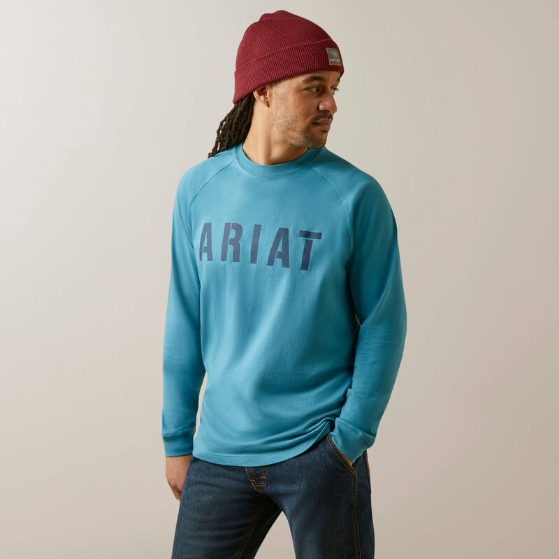 Ariat Men's Rebar Cotton Strong Block T-Shirt - Storm Blue
