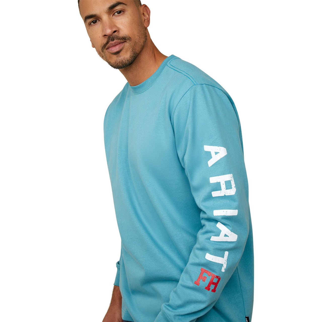 Ariat Men's Fire Resistant Roughneck Skull Logo LS T-Shirt - Storm Blue