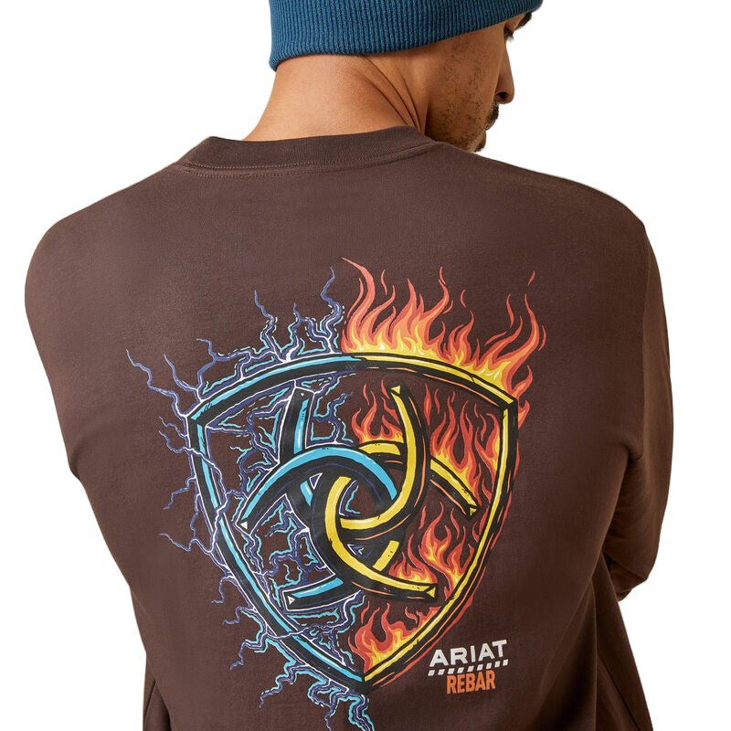 Ariat Men's Rebar LS Cotton Strong Shock Fire - Coffee Bean
