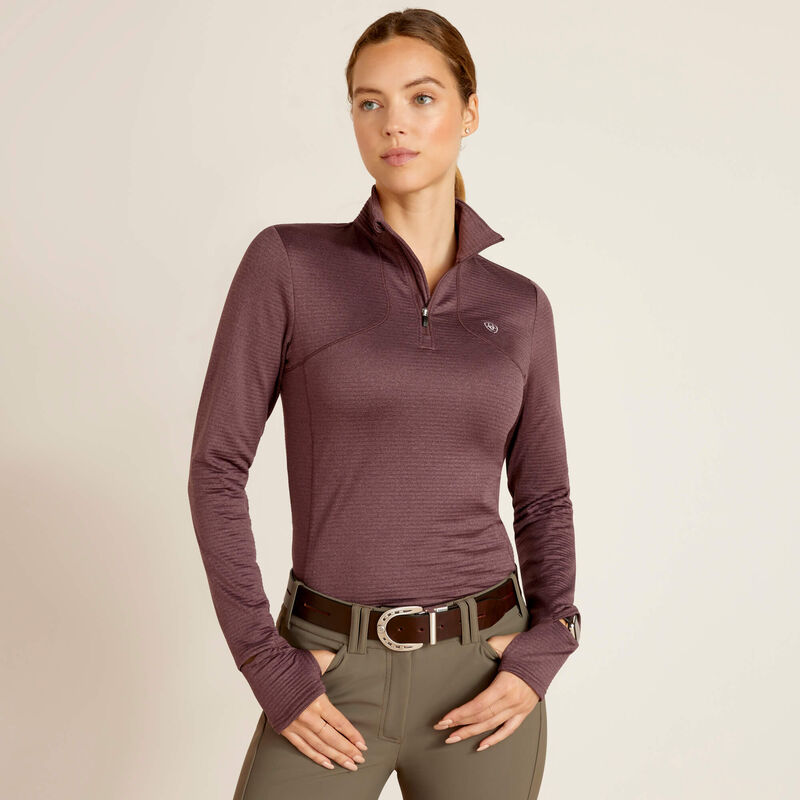 Ariat Women's Gridwork 1/4 Zip Baselayer Huckleberry