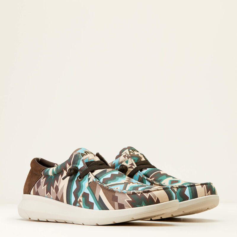 Ariat Men's Hilo Stretch Lace Shoes - Blue Southwest Print