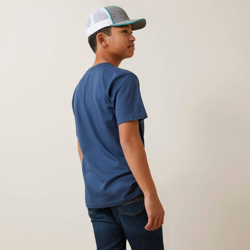 Ariat Kid's Cowboy Planks T-Shirt - Light Navy