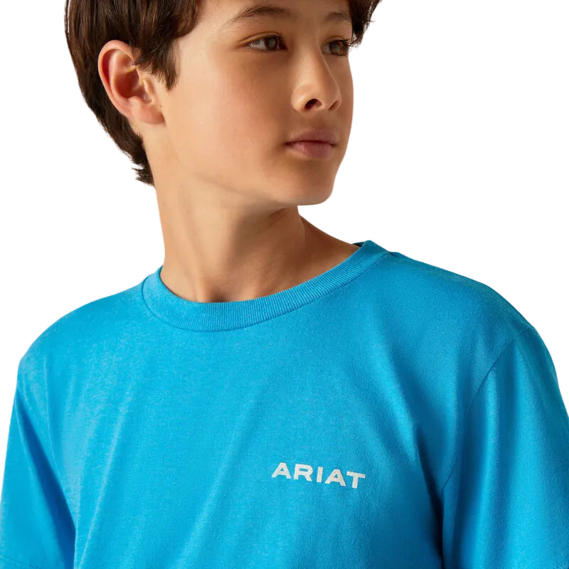 Ariat Boy's Western Wire T-Shirt - Turquoise Heather