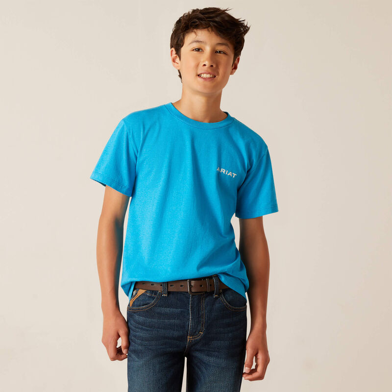 Ariat Boy's Western Wire T-Shirt - Turquoise Heather