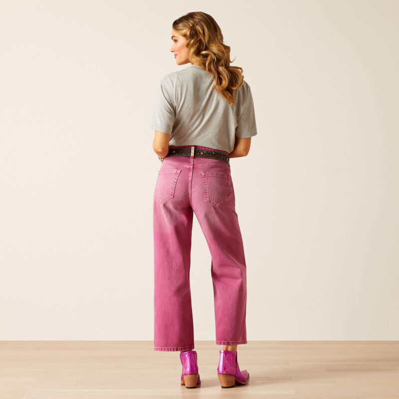 Ariat Women's Ultra High Rise Tomboy Wide Jeans - Pink