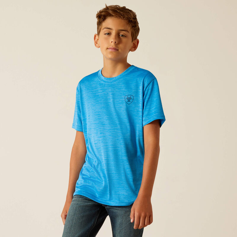 Ariat Boy's Charger Southwest Shield T-Shirt - Brilliant Blue