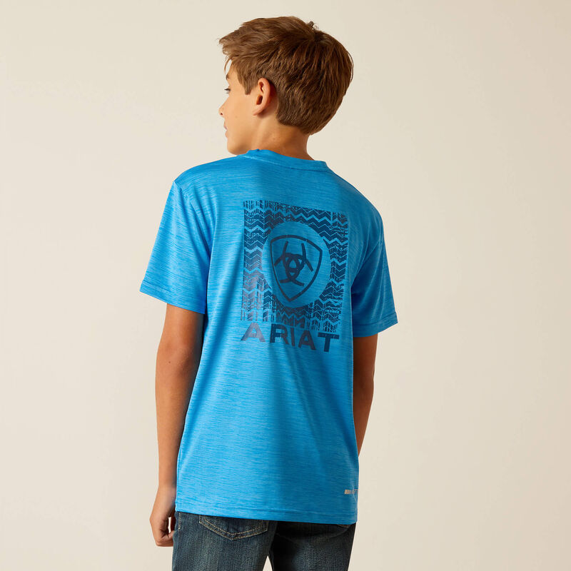 Ariat Boy's Charger Southwest Shield T-Shirt - Brilliant Blue