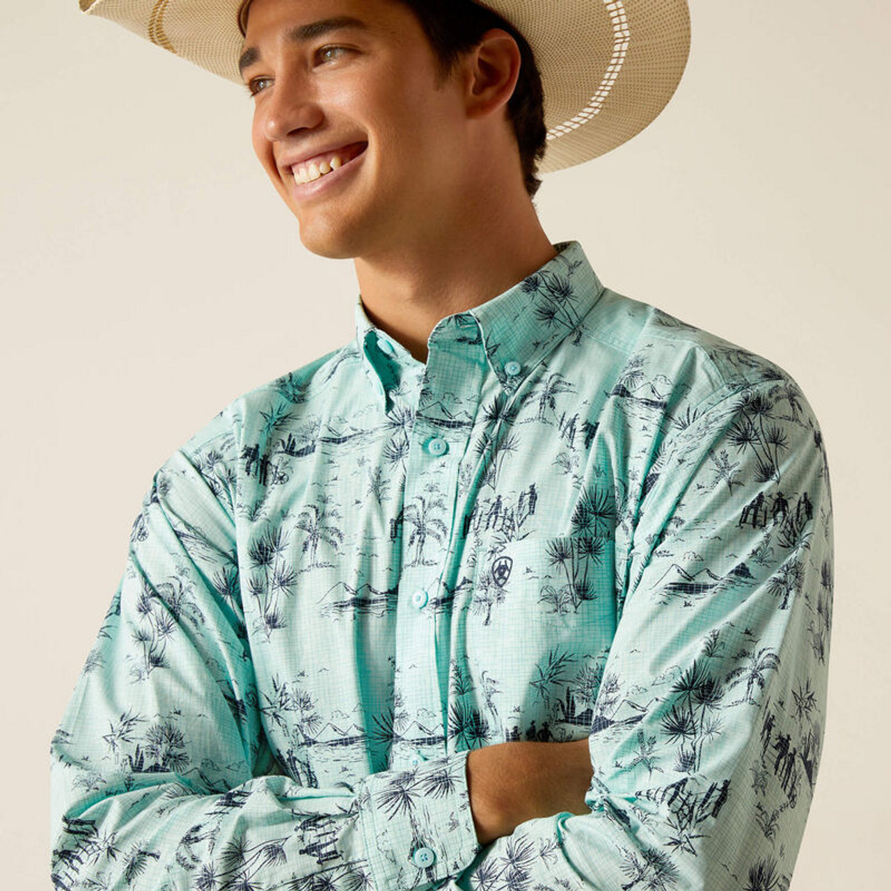 Ariat Men's Paxtyn Classic Fit Long Sleeve Shirt - Blue Tint