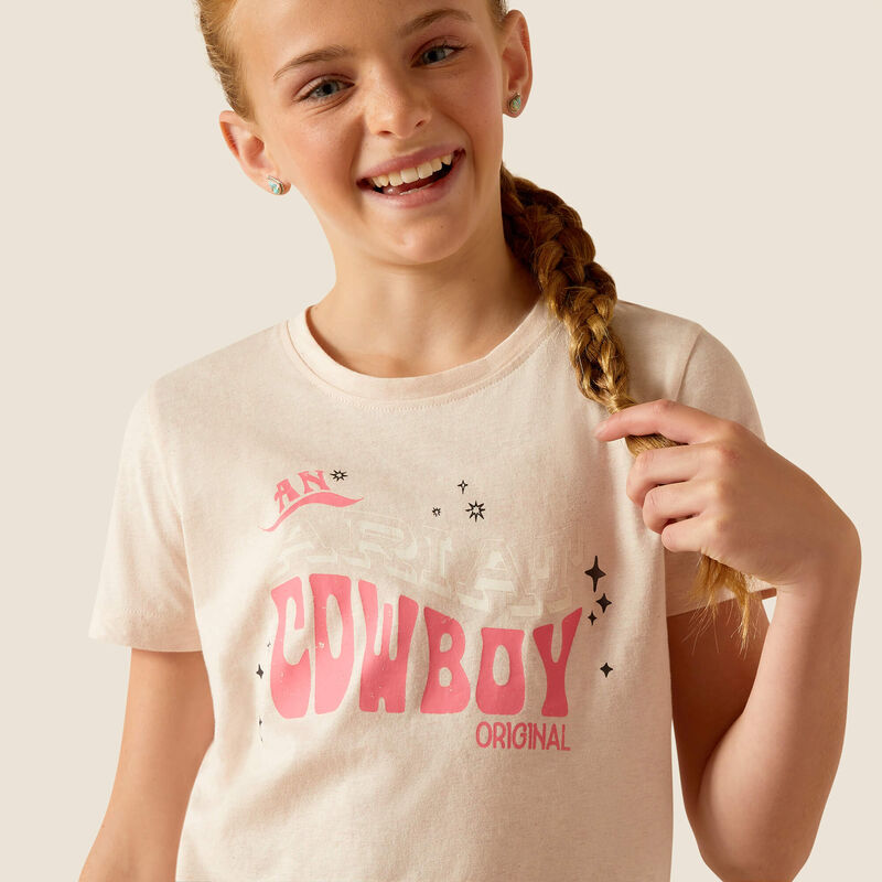 Ariat Girl's Cowboy T-Shirt - Pink Heather