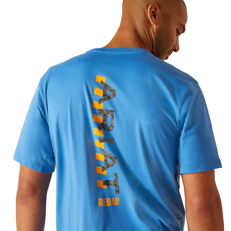 Ariat Men's Rebar Workman Logo T-Shirt - Campanula/ Grey Camo