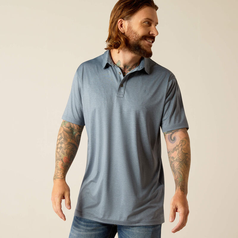 Blue grey polo shirt hotsell