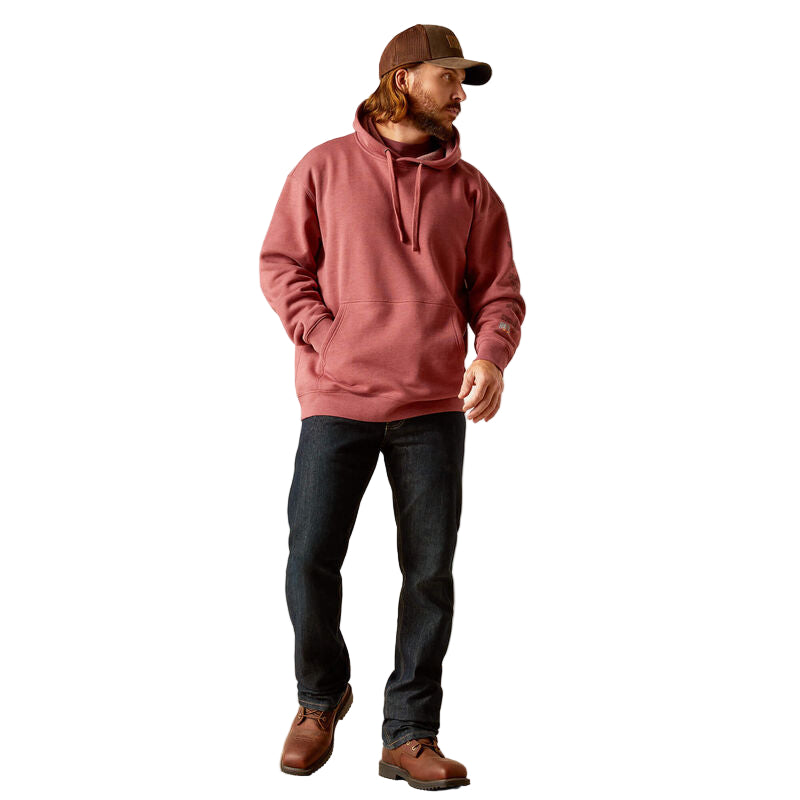 Ariat Men's Rebar Roughneck Pullover Hoodie - Roan Rouge Heather