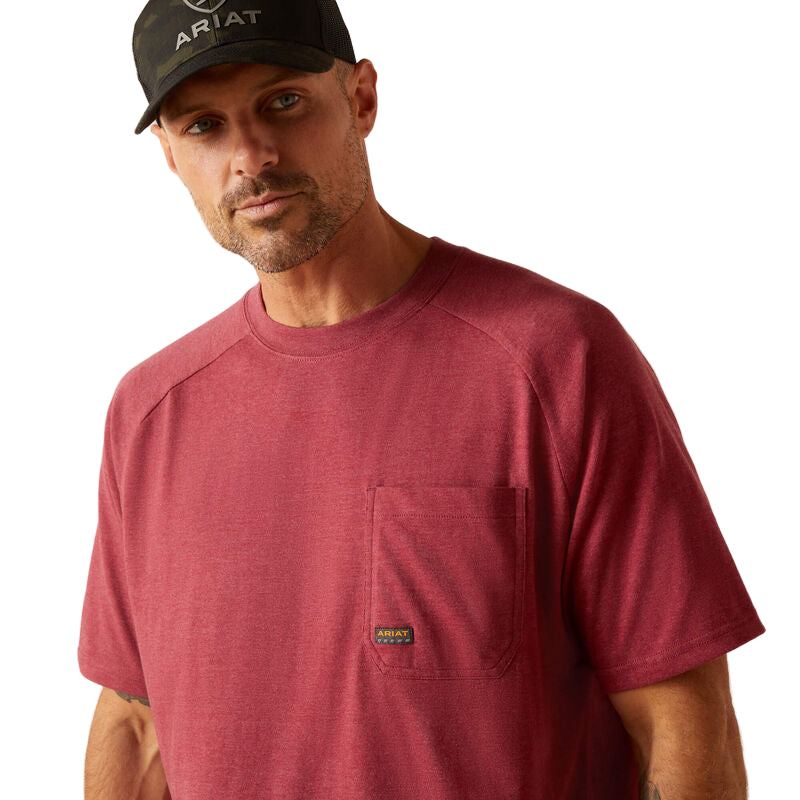 Ariat Men's Rebar Cotton Strong T-Shirt - Roan Rouge Heather