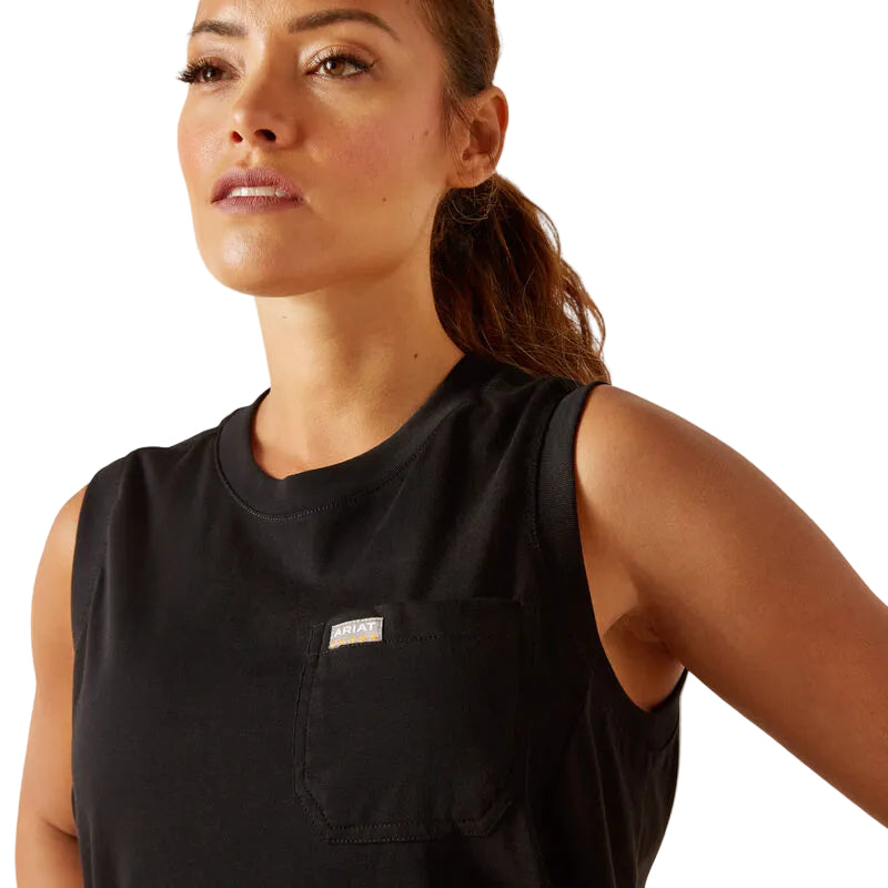 Ariat Women's Rebar Cotton Strong Bolt Tank - Black
