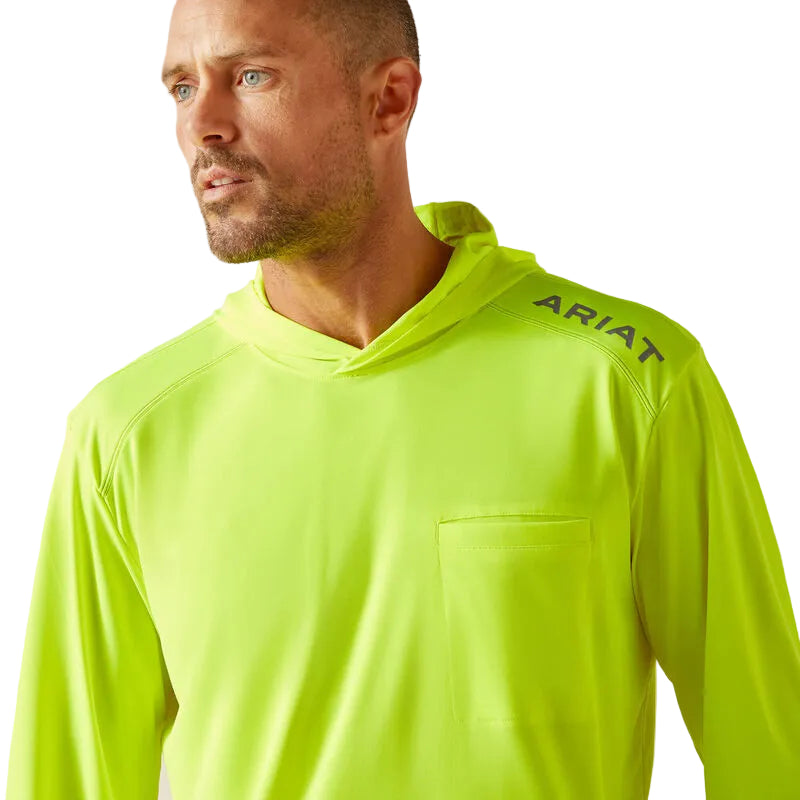 Ariat Men's Rebar Sunblocker Hooded T-Shirt - Safety Yellow