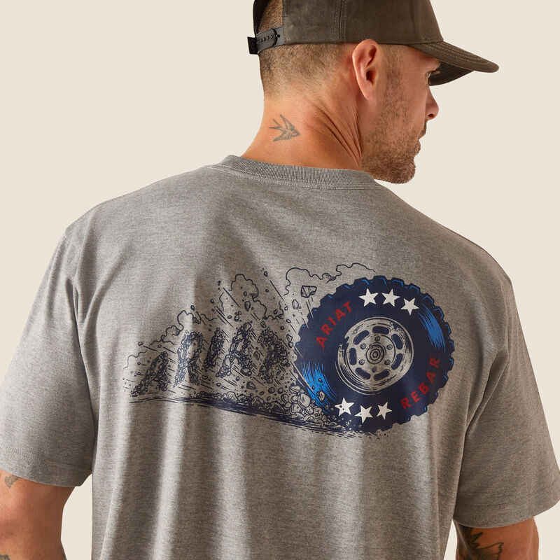 Ariat Men's Rebar Cotton Strong Burning Rubber Shirt - Heather Grey