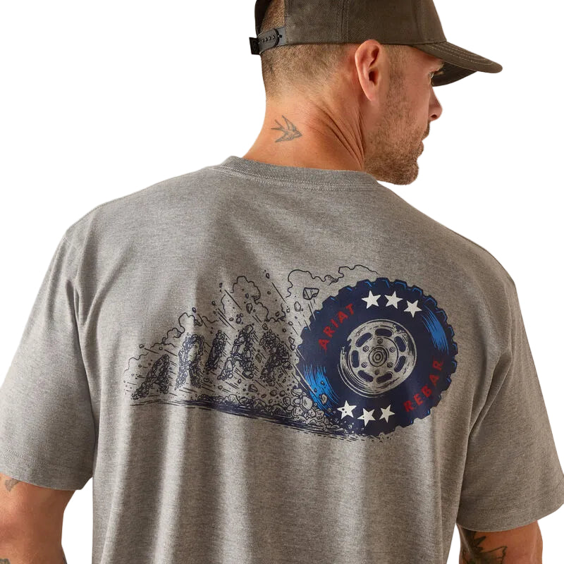 Ariat Men's Rebar Cotton Strong Burning Rubber Shirt - Heather Grey