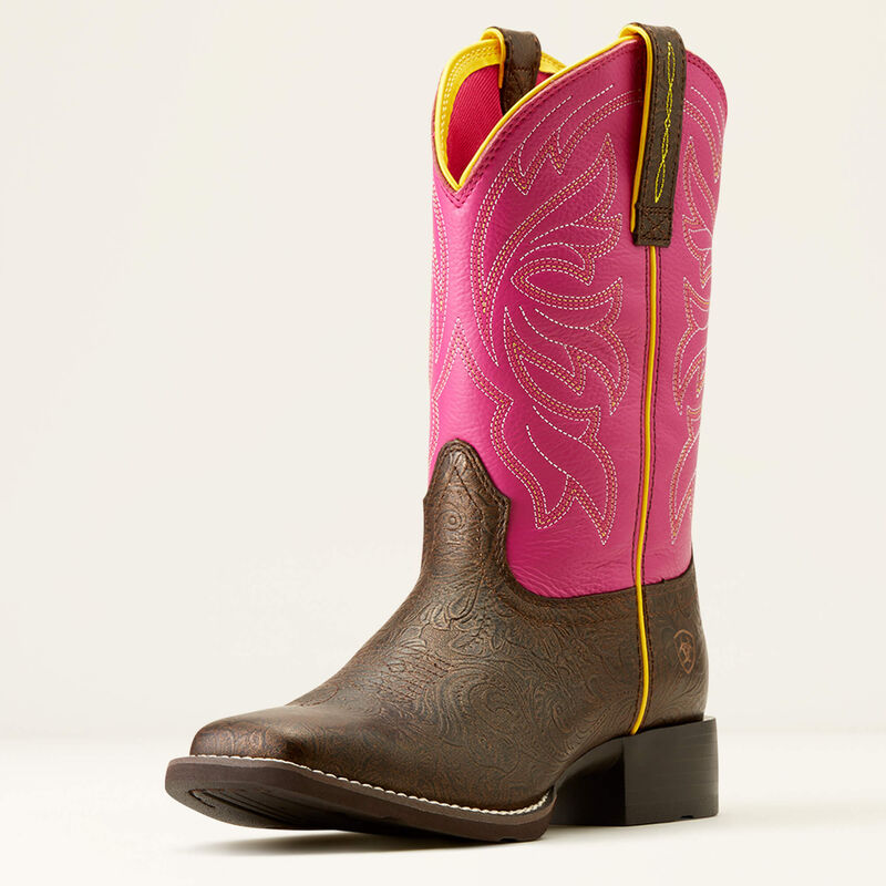 Pink and brown ariat boots hotsell