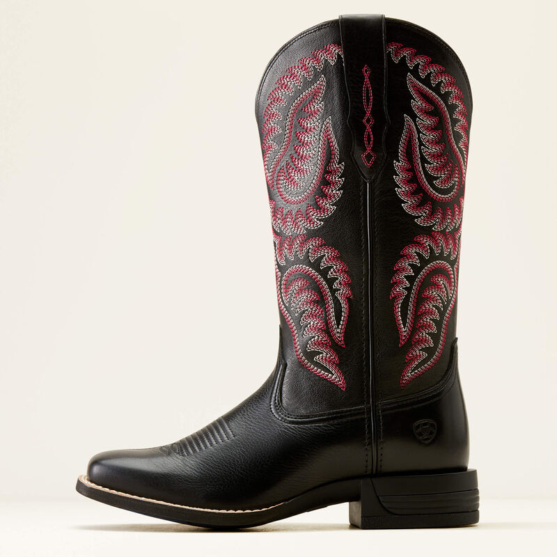 Ariat Women's Cattle Caite Stretchfit Western Boots - Black Deertan/Madison Avenue