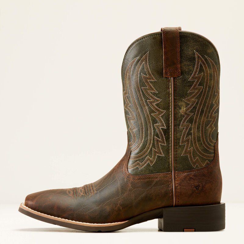 Ariat Men's Sport Big Country Western Boots - Mahogany Elephant Print/Forest Green
