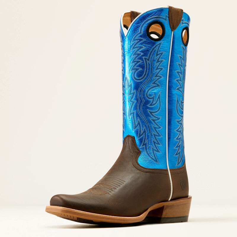 Blue and brown cowboy boots best sale