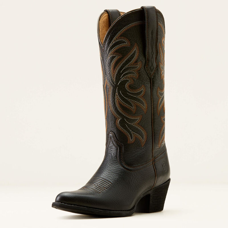 Ariat Women's Heritage J Toe Stretchfit Western Boots - Black Deertan
