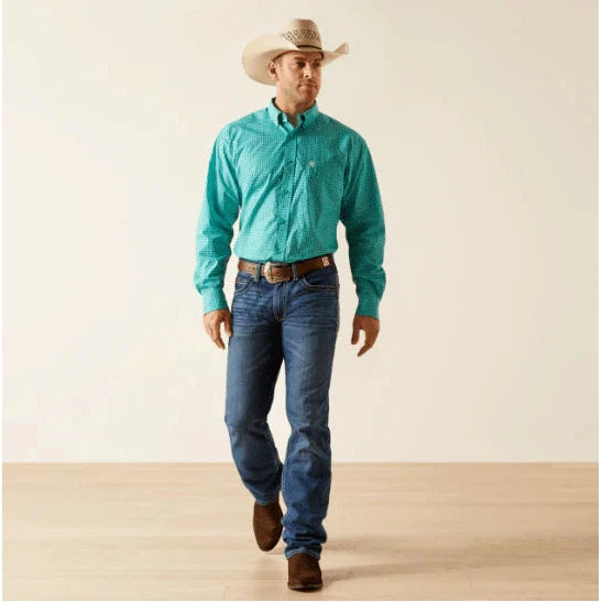 Ariat Men's Jaylin Long Sleeve Shirt -Turquoise Green