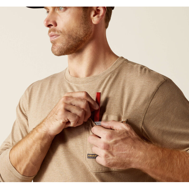 Ariat Men's Rebar Workman Born For This T-Shirt - Oatmeal Heather