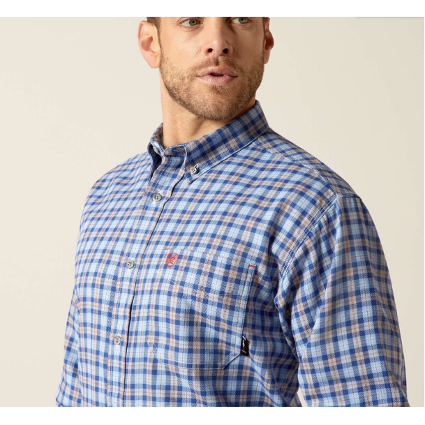 Ariat Men's FR Sierra Work Shirt - Glacier Blue