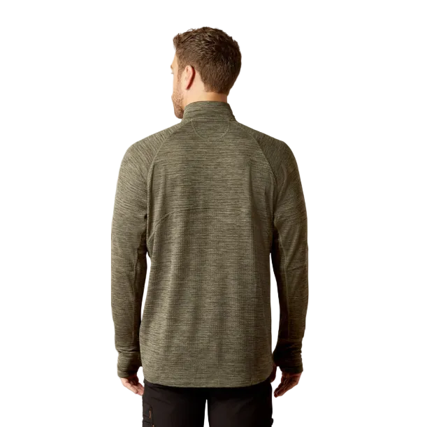 Ariat Men's Rebar Gridwork Baselayer 1/4 Zip T-Shirt - Beetle