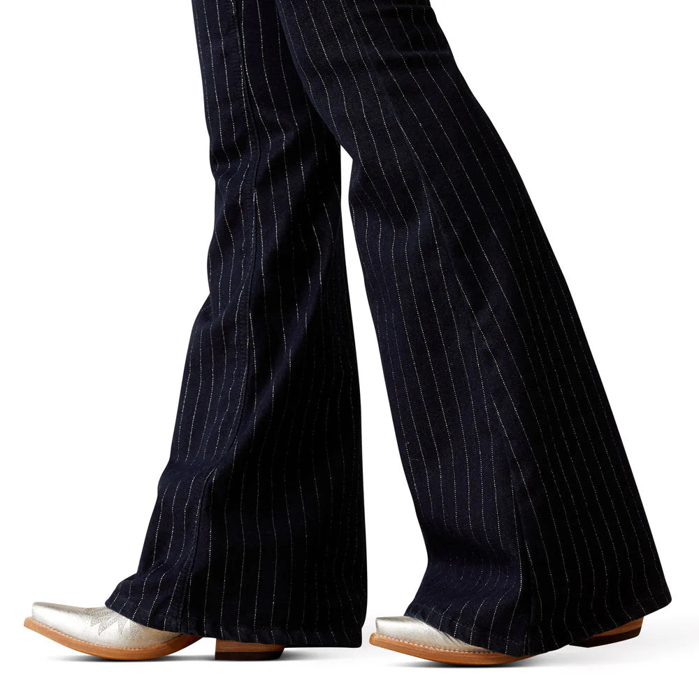 Ariat Women's Perfect Rise Jasmine Flare Jeans- Silver Stripe Rinse