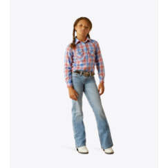 Ariat Girl's Sammy Snap Long Sleeve Shirt - Berry Plaid