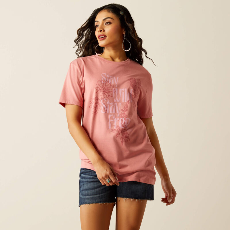 Ariat Womens Stay Wild  SS TShirt - Dusty Rose