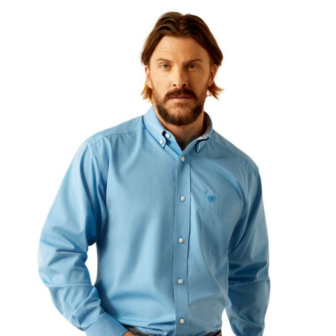 Ariat Men's Wrinkle Free Solid Shirt - Blue