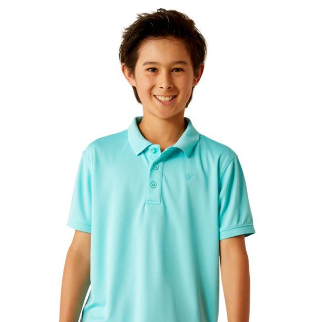 Ariat Boy's TEK SS Polo - Blue Radiance