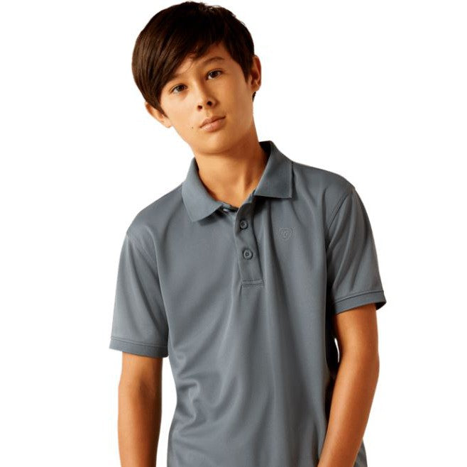 Ariat Boy's TEK SS Polo - Newsboy Blue