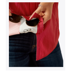 Ariat Women's VentTEK Long Sleeve Shirt - Equestrian Red Stripe