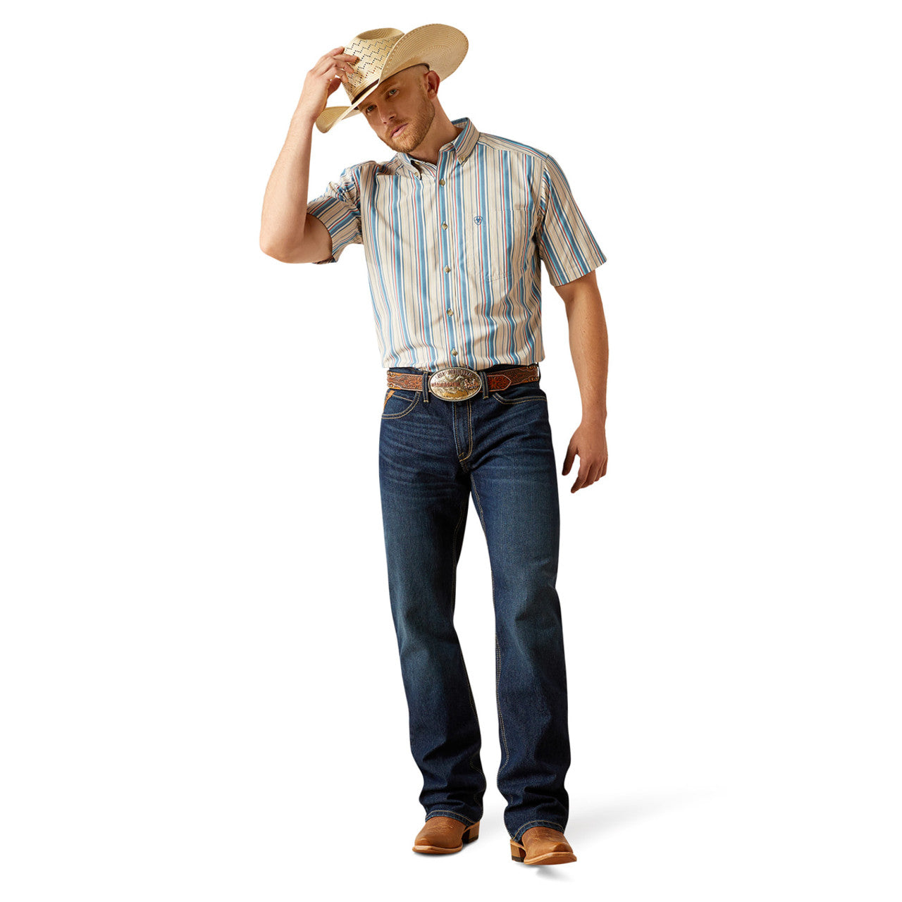 Ariat Men's Pro Series Shaun Short Sleeve Classic Fit Shirt - Khaki