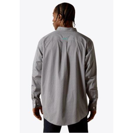 Ariat Men's Wrinkle Free Caleb Classic Fit Long Sleeve Shirt - Dark Grey