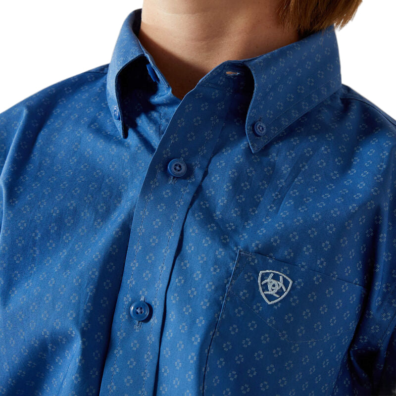 Ariat Boy's Stratford Classic Fit Long Sleeve Shirt - Royal Blue