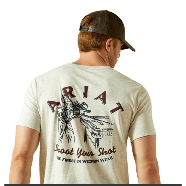Ariat Men's Straight Shooter T-Shirt - Oatmeal Heather