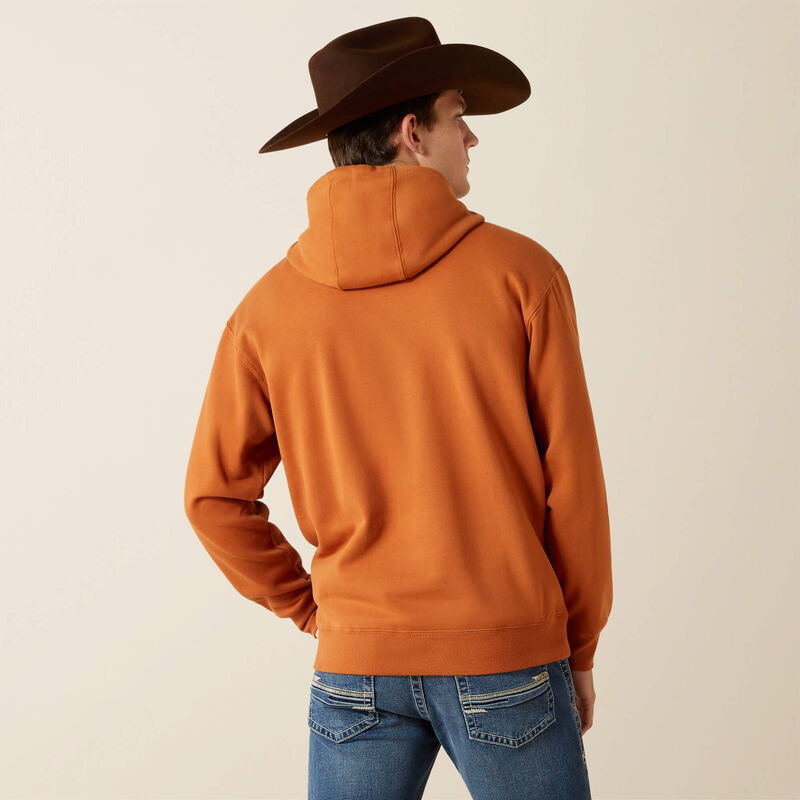 Ariat Men's Shield Stitch Logo Long Sleeve Hoodie- Adobe