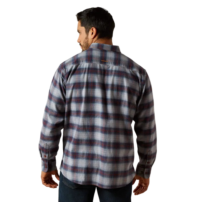 Ariat Mens Rebar Flannel Durastretch Work Shirt - Monument
