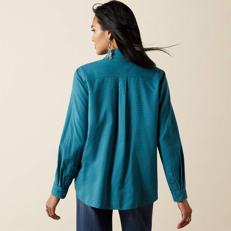 Ariat Ladies Long Sleeve Billie Jean Shirt- Dragonfly Dobby