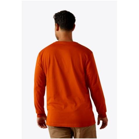 Ariat Men's Rebar Cotton Strong Standard Logo Pocket LS Tee Shirt - Multiple Colours