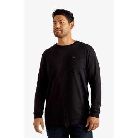 Ariat Men's Rebar Cotton Strong Bare Knuckle LS Tee Shirt - Black