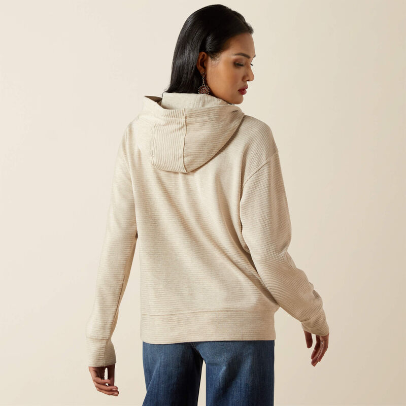 Ariat Women's Long Sleeve Ottoman Hoodie- Oatmeal Heather
