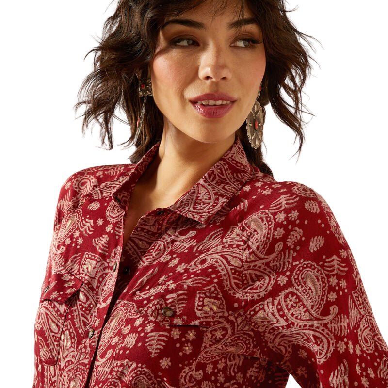 Ariat Women's Long Sleeve Imprints Snap Shirt - Antique Paisley